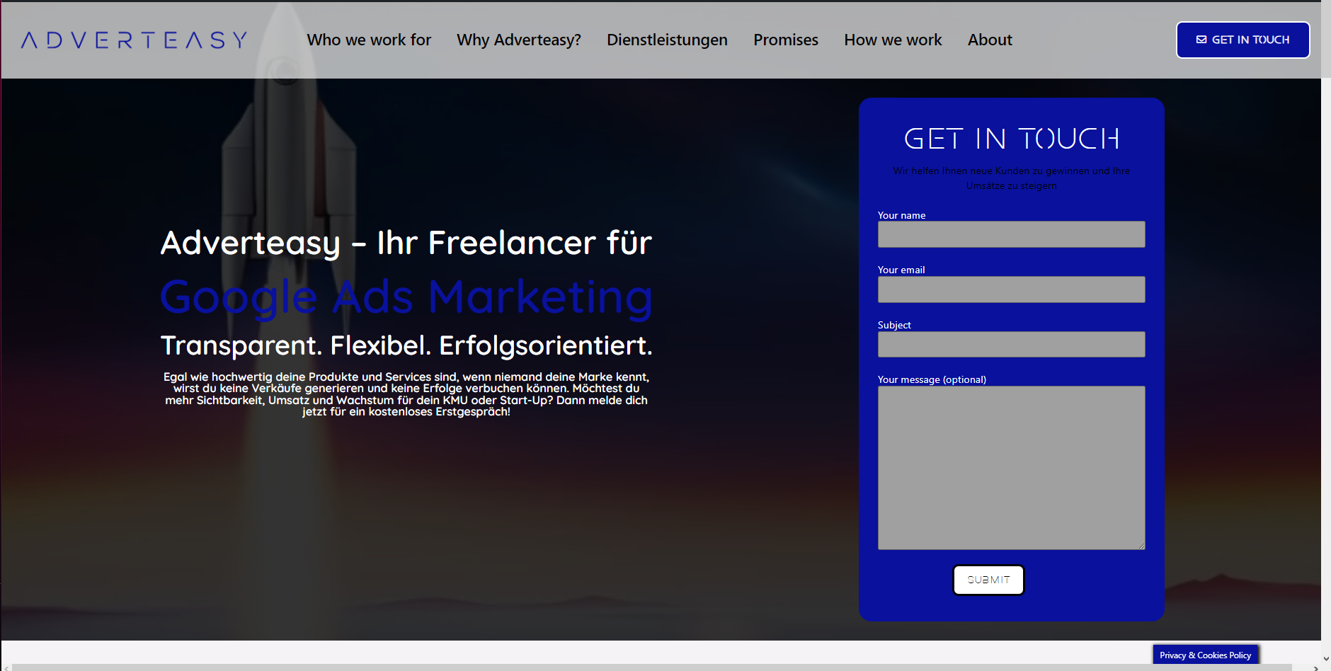 adverteasy.de Website screenshot